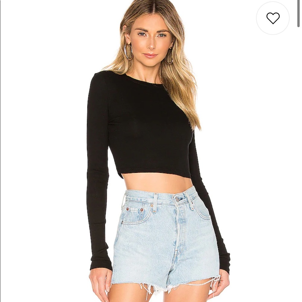 Cotton citizen medium black long sleeve crop - new with tags